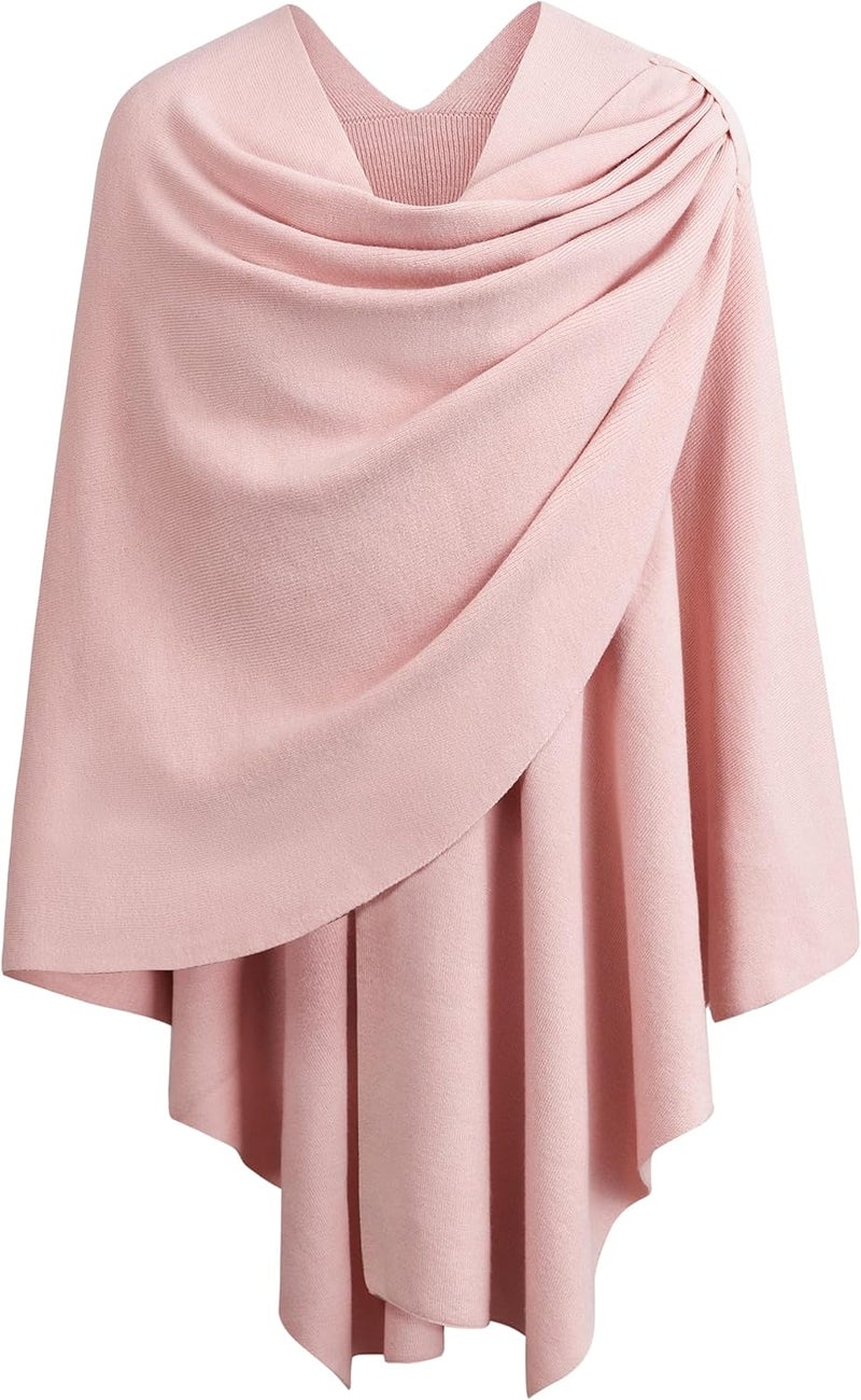 Puli Womens Large Cross Front Poncho Sweater Wrap Topper Knitted Elegant Shawls Cape for Fall Winter - Image 1